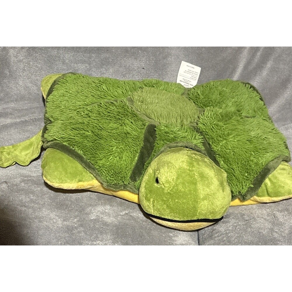 Pillow Pets Tardy Turtle Large 18" Version Y2K Retired foldable Pillow Plush EUC